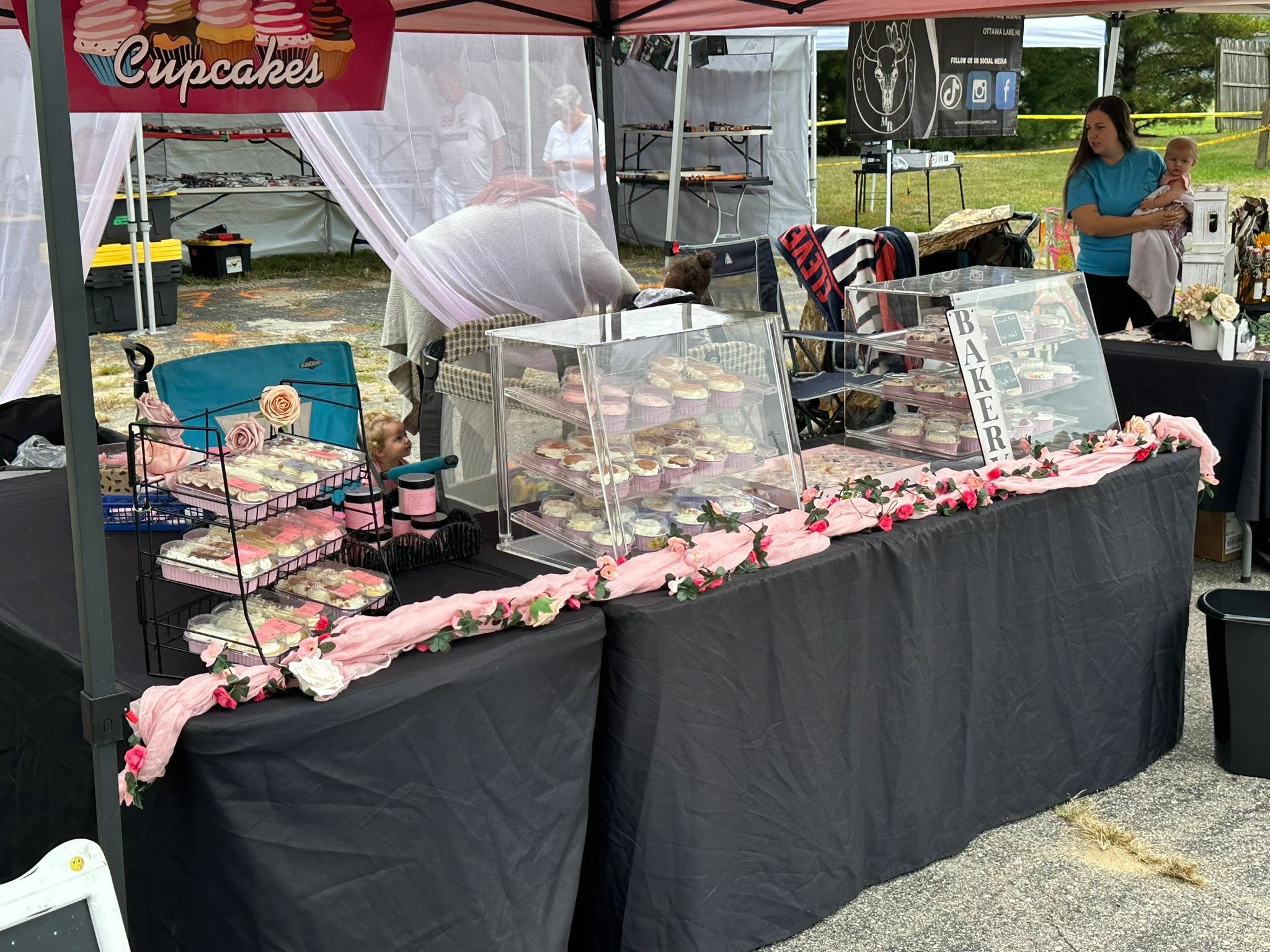 Cupcake vendor booth at the festival