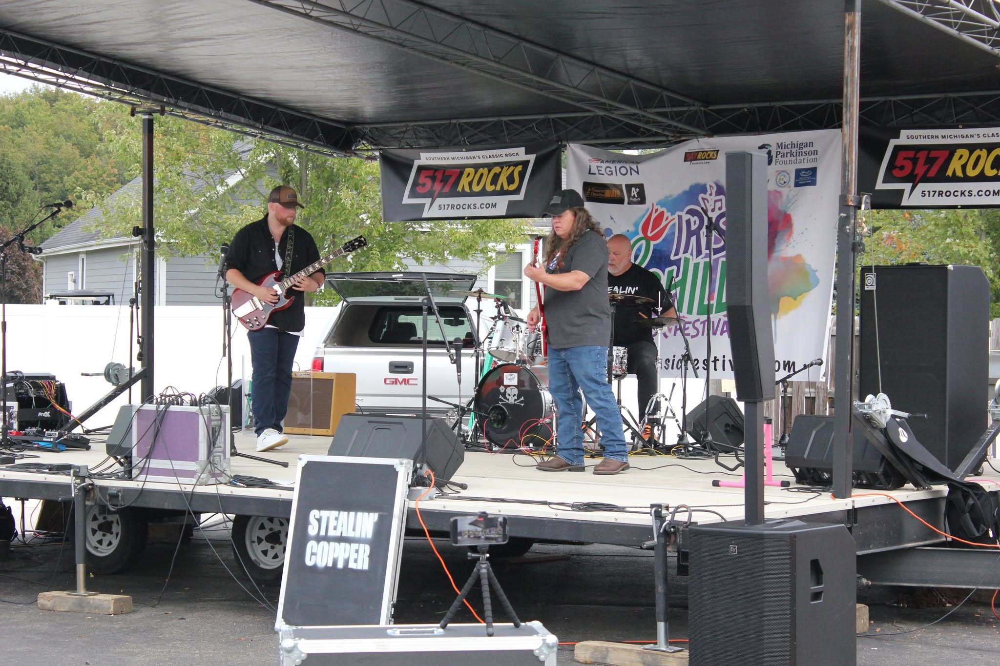 Stealin' Copper performing on the Irish Hills Festival trailer stage